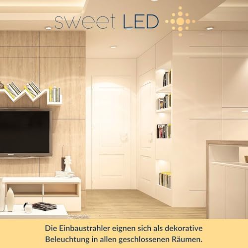 6er-Set schwenkbare LED-Einbaustrahler, Eckig-warmweiss