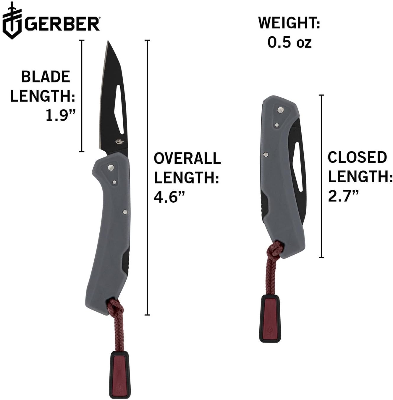LST Mini Taschenmesser mit Zugband, Grau