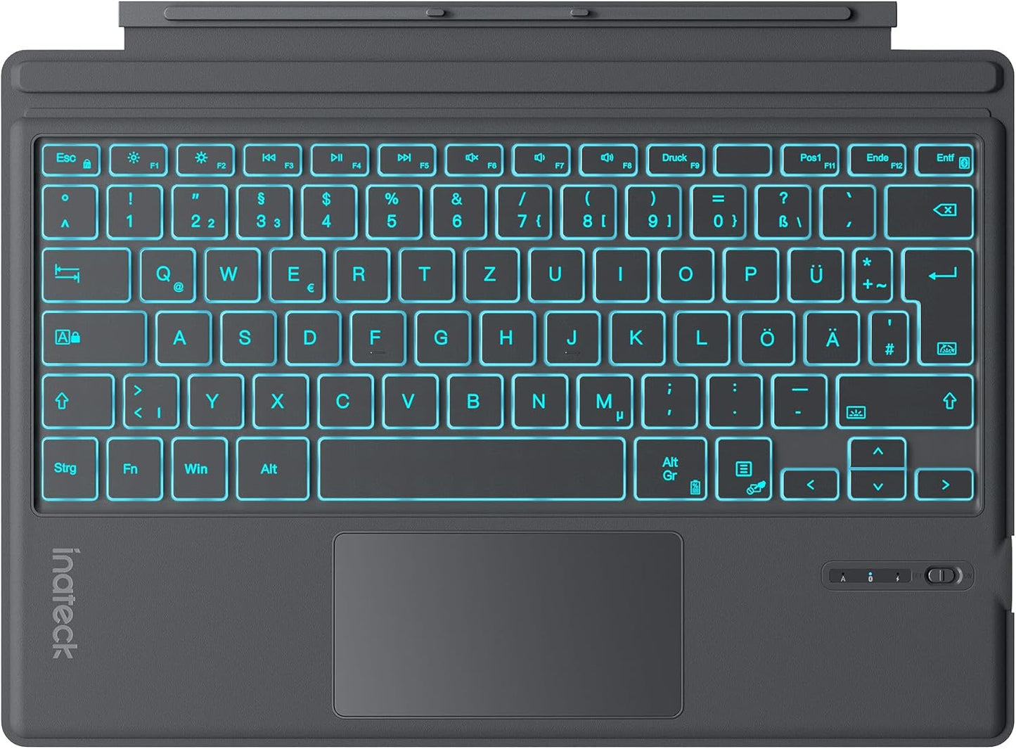 Surface Pro 7 Bluetooth-Tastatur mit Trackpad, Grau Upgrade