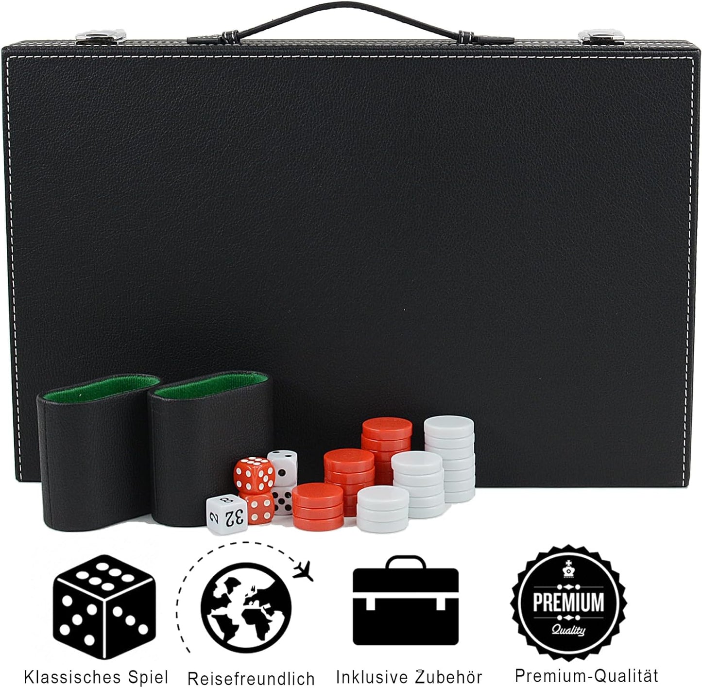 Backgammon Koffer, grün