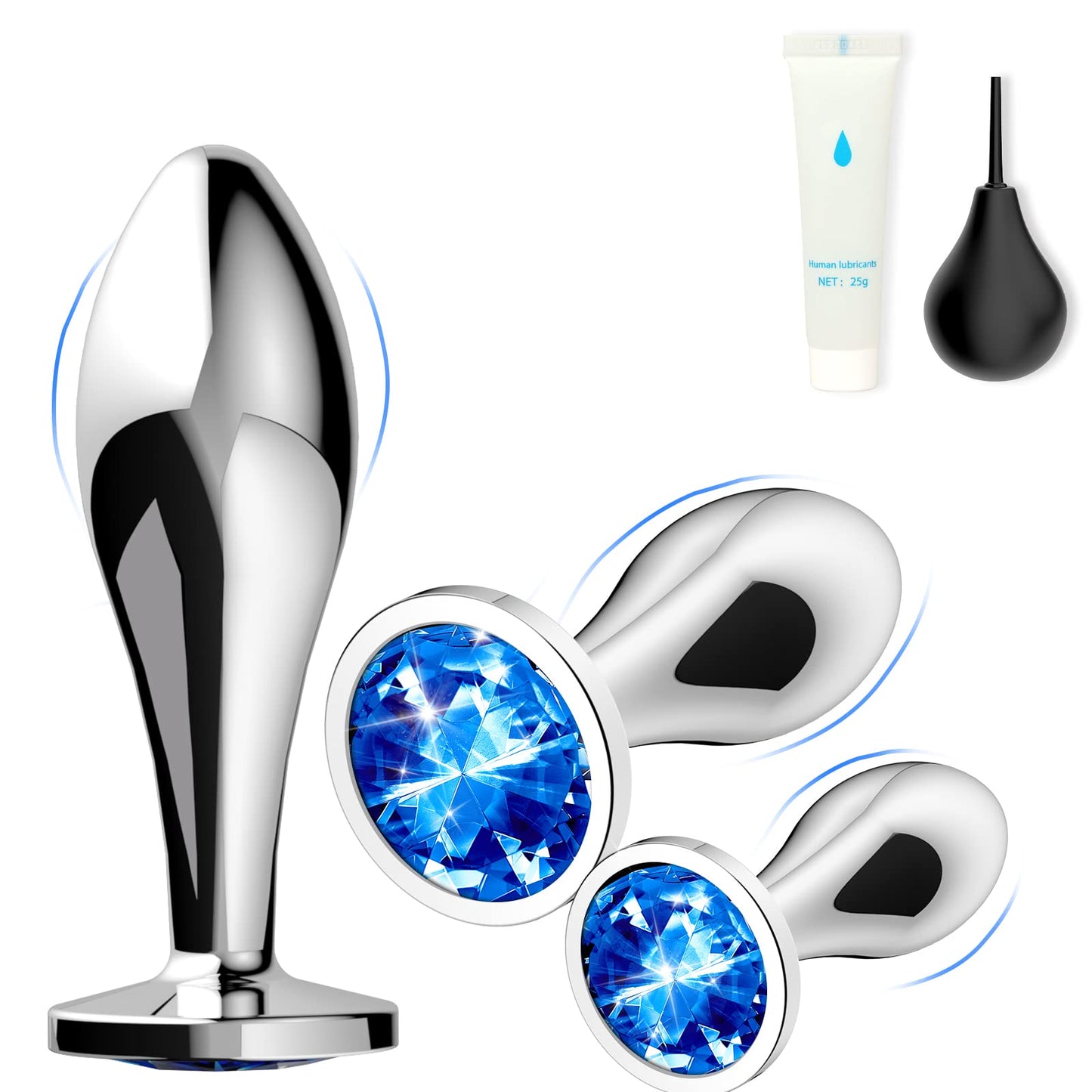Analplug Set mit Kristall-Diamant-Spitze in 3 Grössen