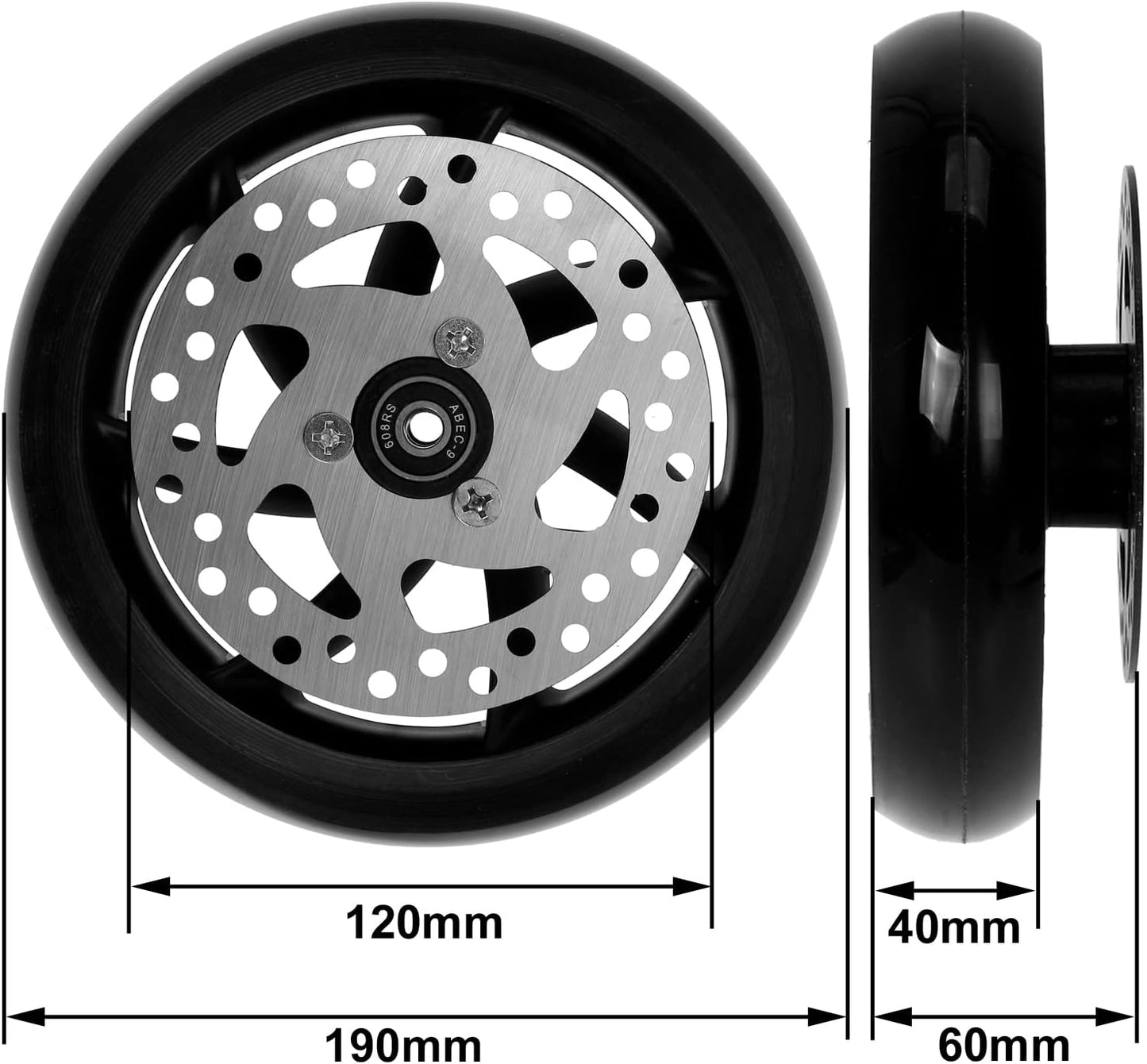 2-teiliges Kickscooter Rollen-Set Big Wheel