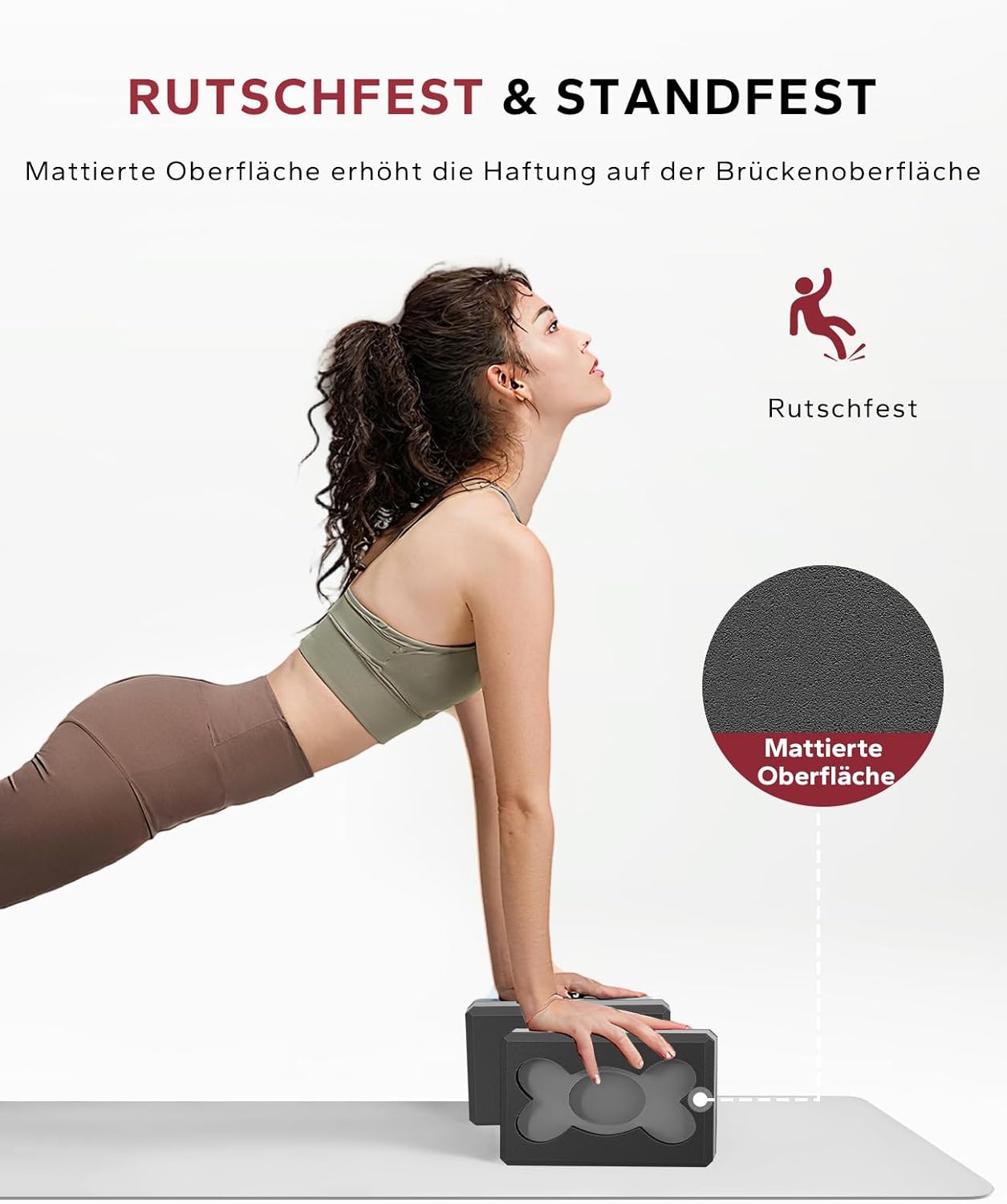 Yoga-Block Set, Schwarz/Grau