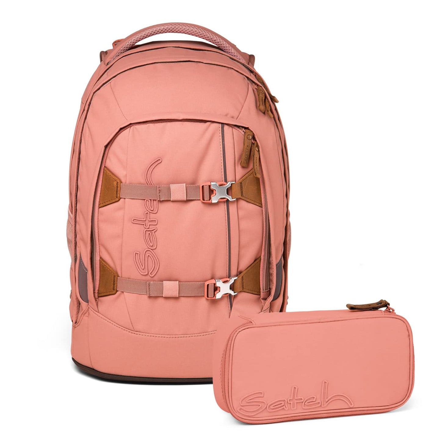 Schulrucksack-Set mit Schlamperbox, Nordic Coral