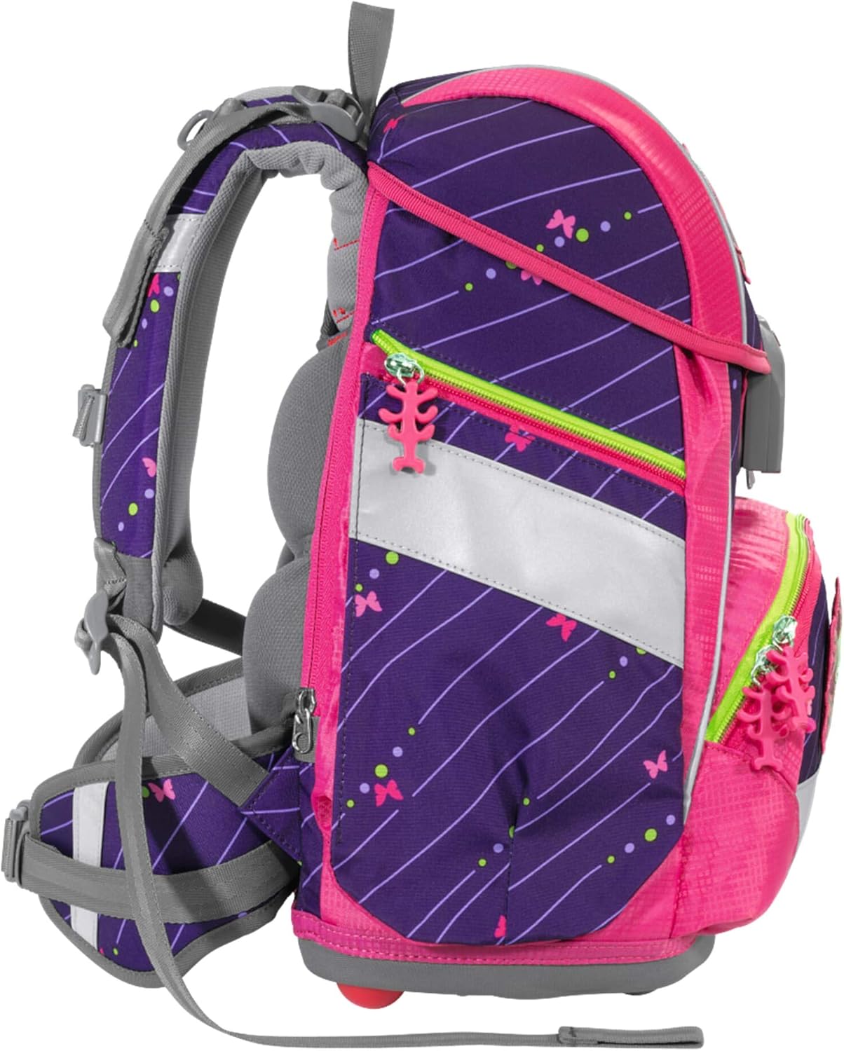 6-teiliges Schulranzen-Set Shiny Butterfly, Lila-pink