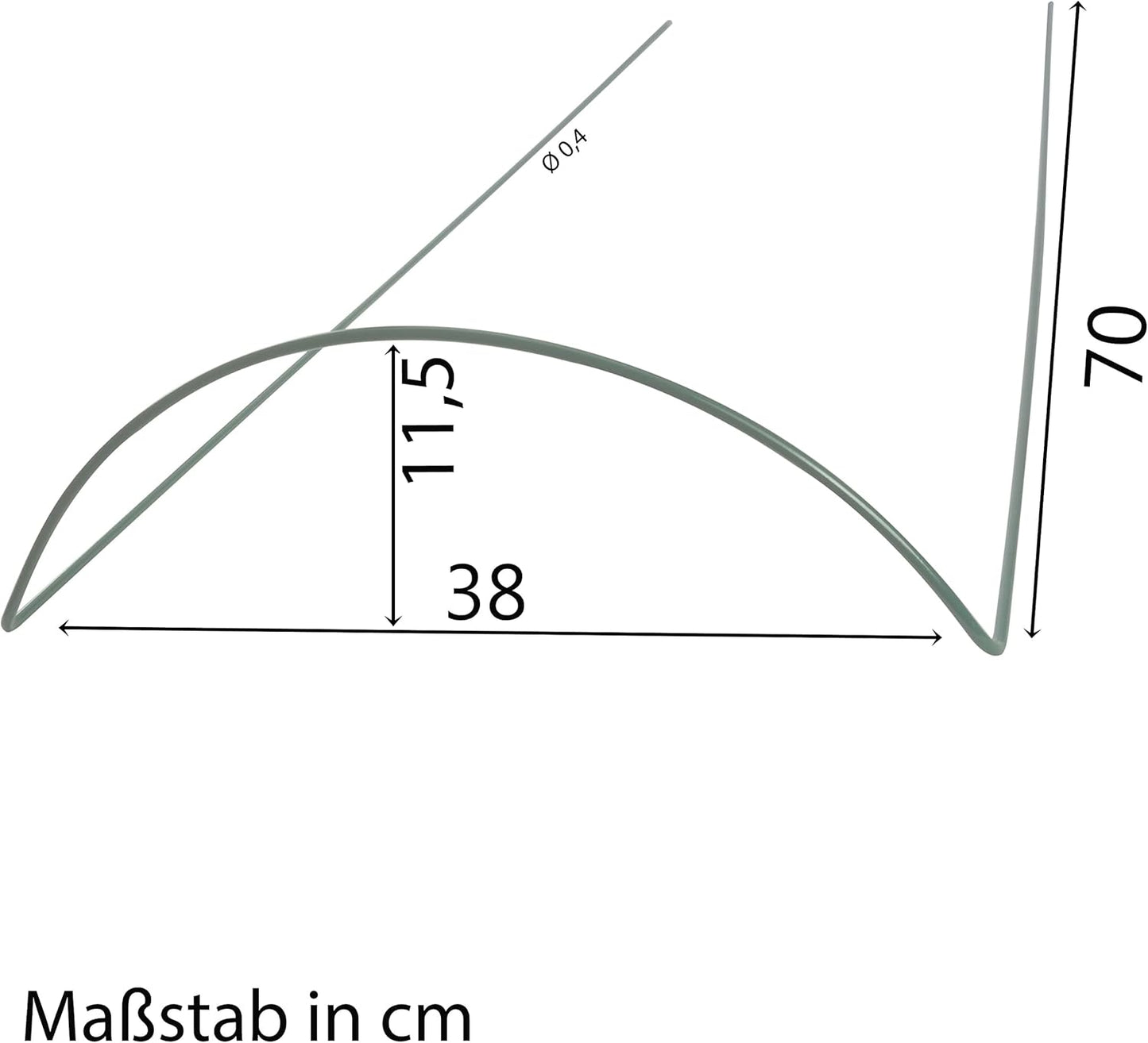 Halbrunde Pflanzenstützen-Set (20 Stück, 70 cm hoch), 20, 70 cm hoch - halbrund