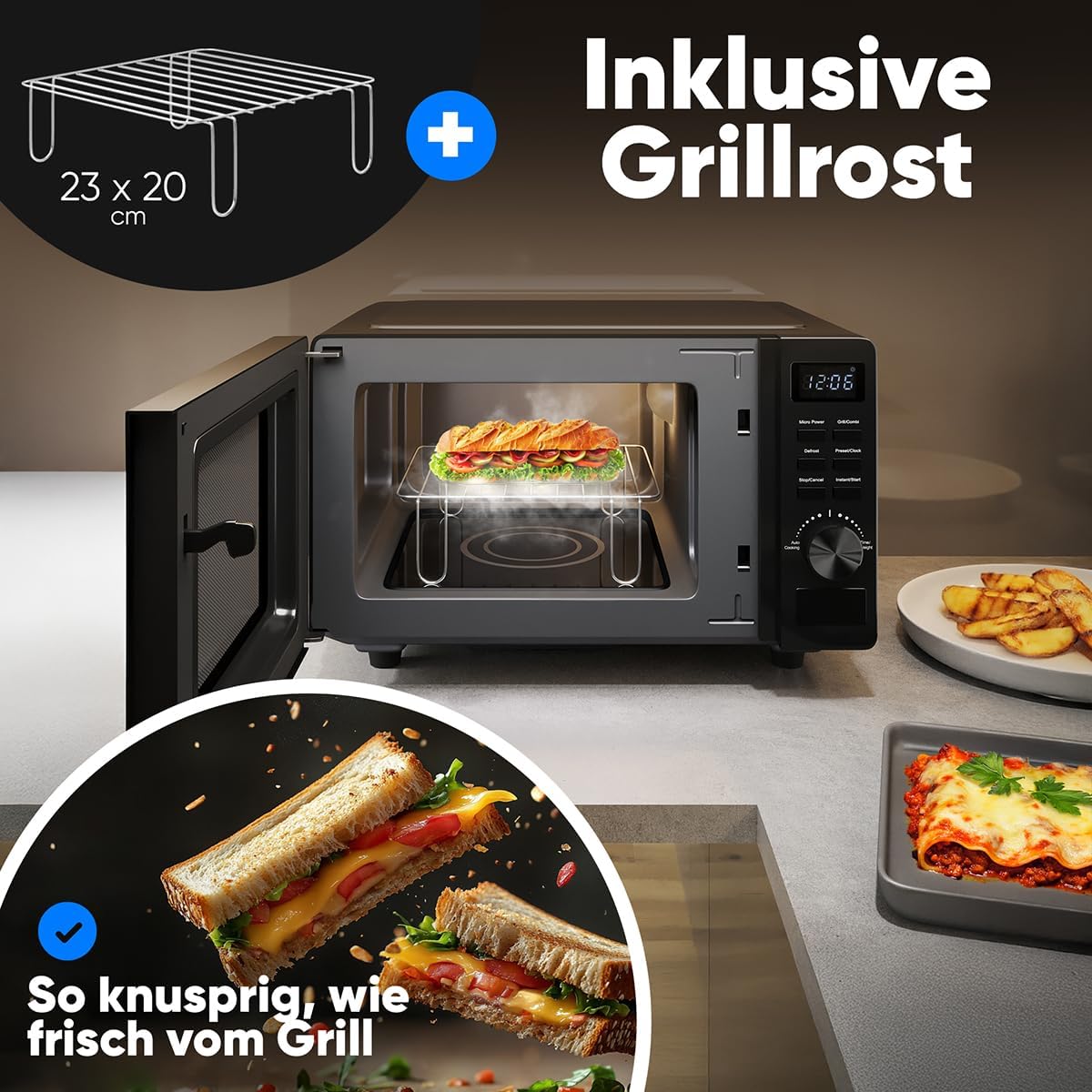 PC-MWG 1278 Mikrowelle mit Grill und Timer