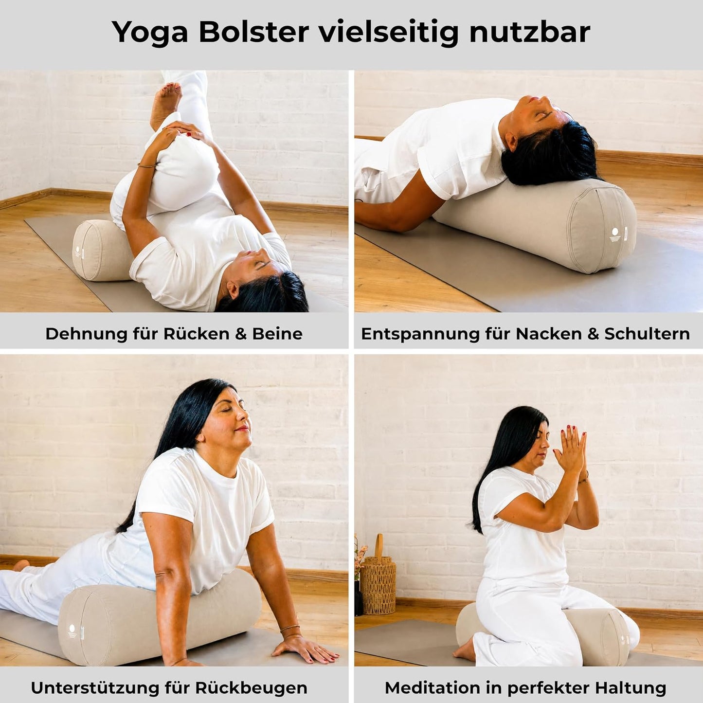 Yoga Bolster, Cashmere Beige Large