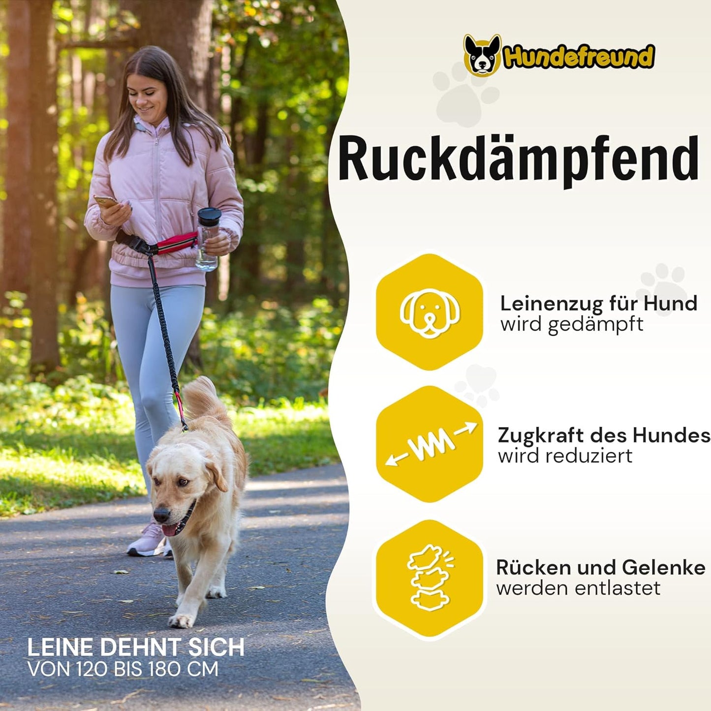 Joggingleine mit Bauchgurt