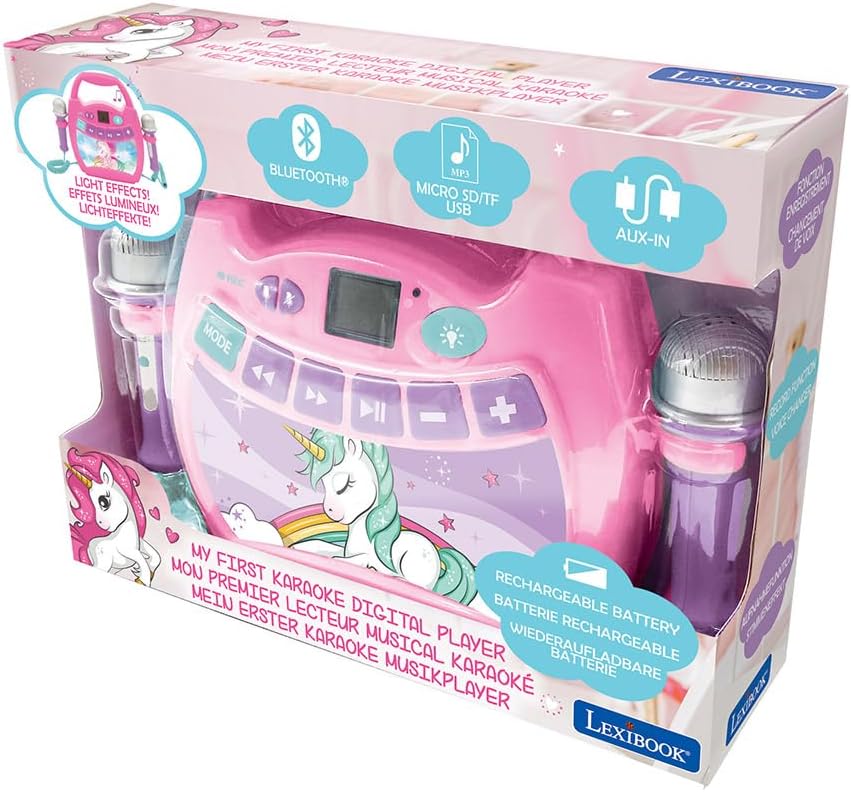 Tragbarer Einhorn-Karaoke-Player für Kinder mit Mikrofonen, Einhorn _A