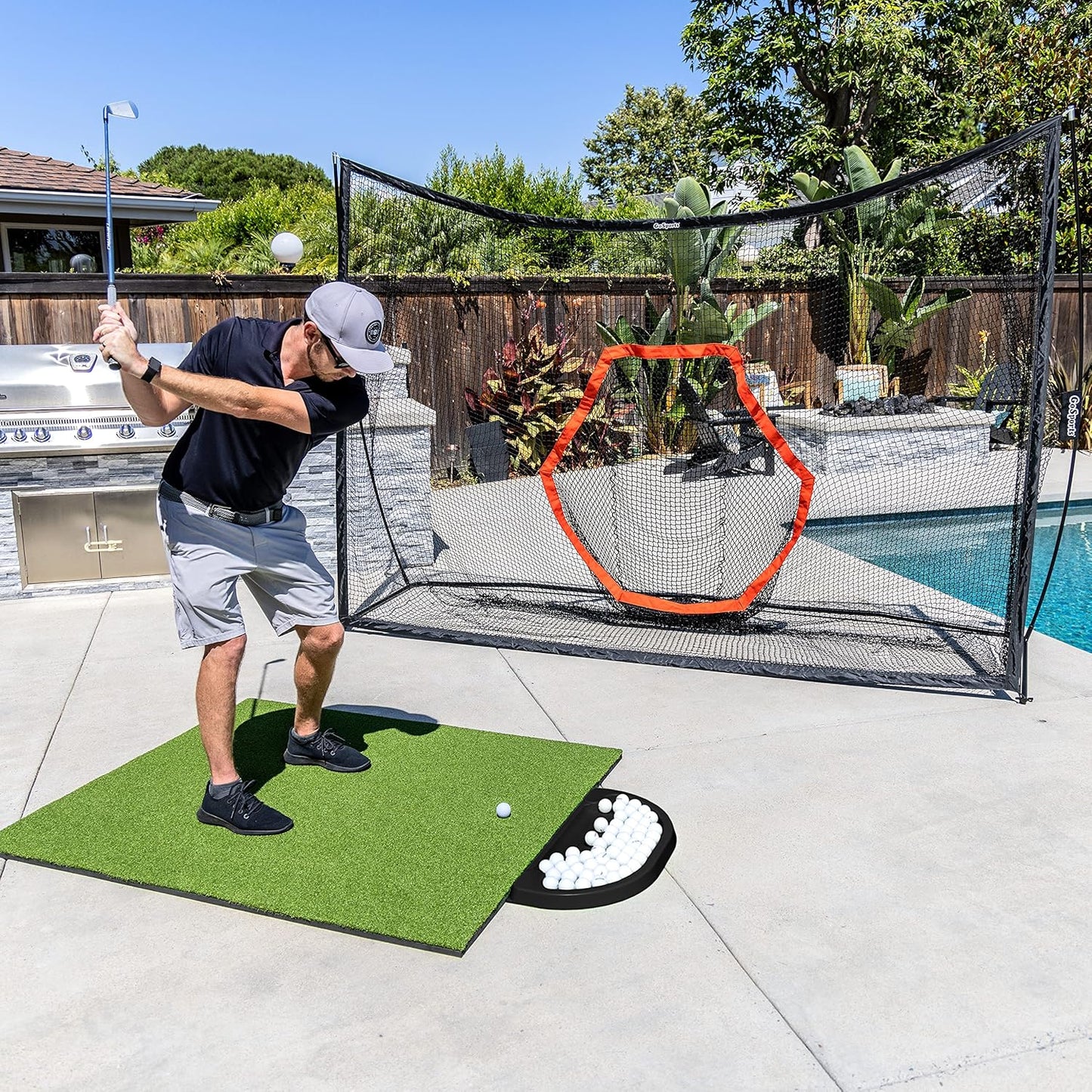 All-Weather Golfball-Tablett, Schwarz