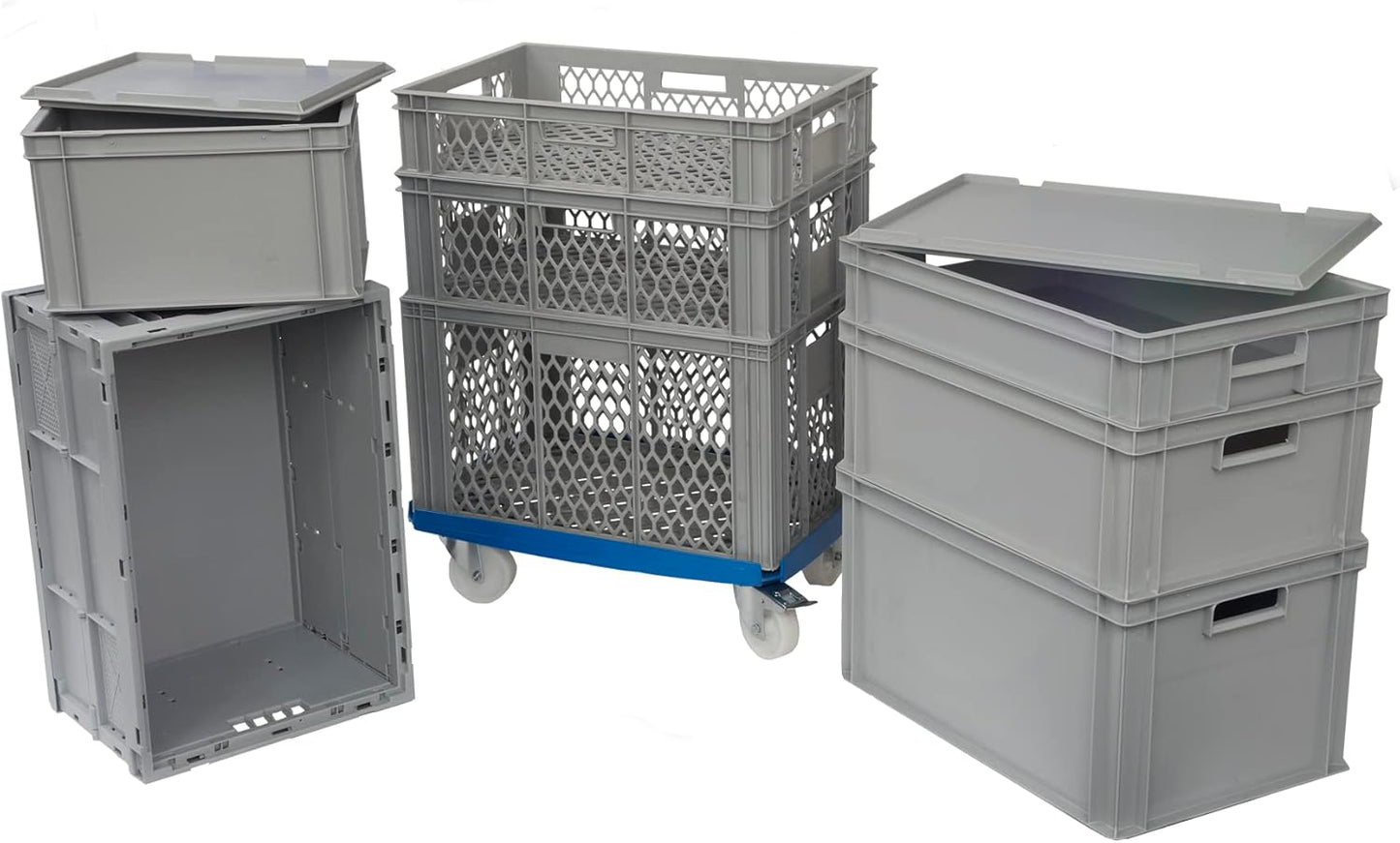 Kunststoffbehälter 45L, stapelbar, lebensmittelecht, 45 Liter