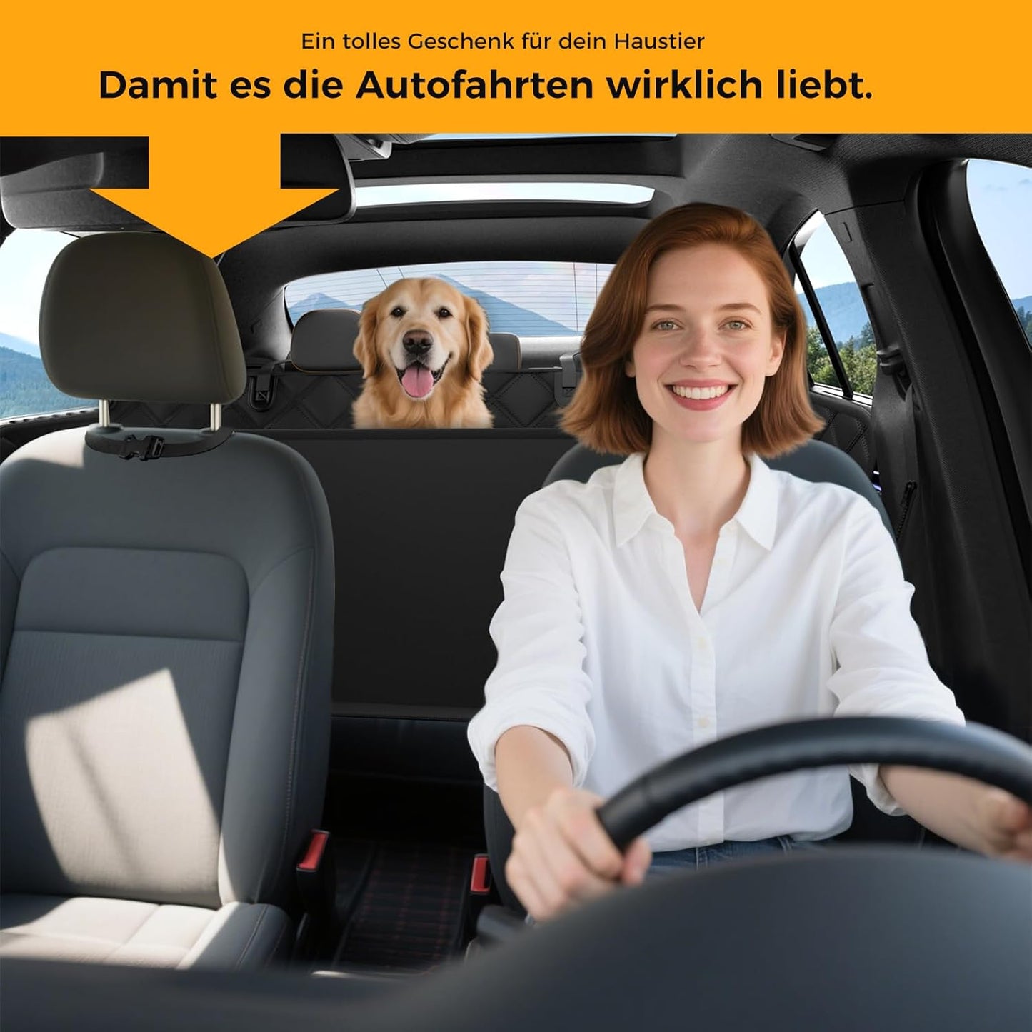 Autohundedecke mit Seitenschutz, wasserdicht, Dunkelgrau