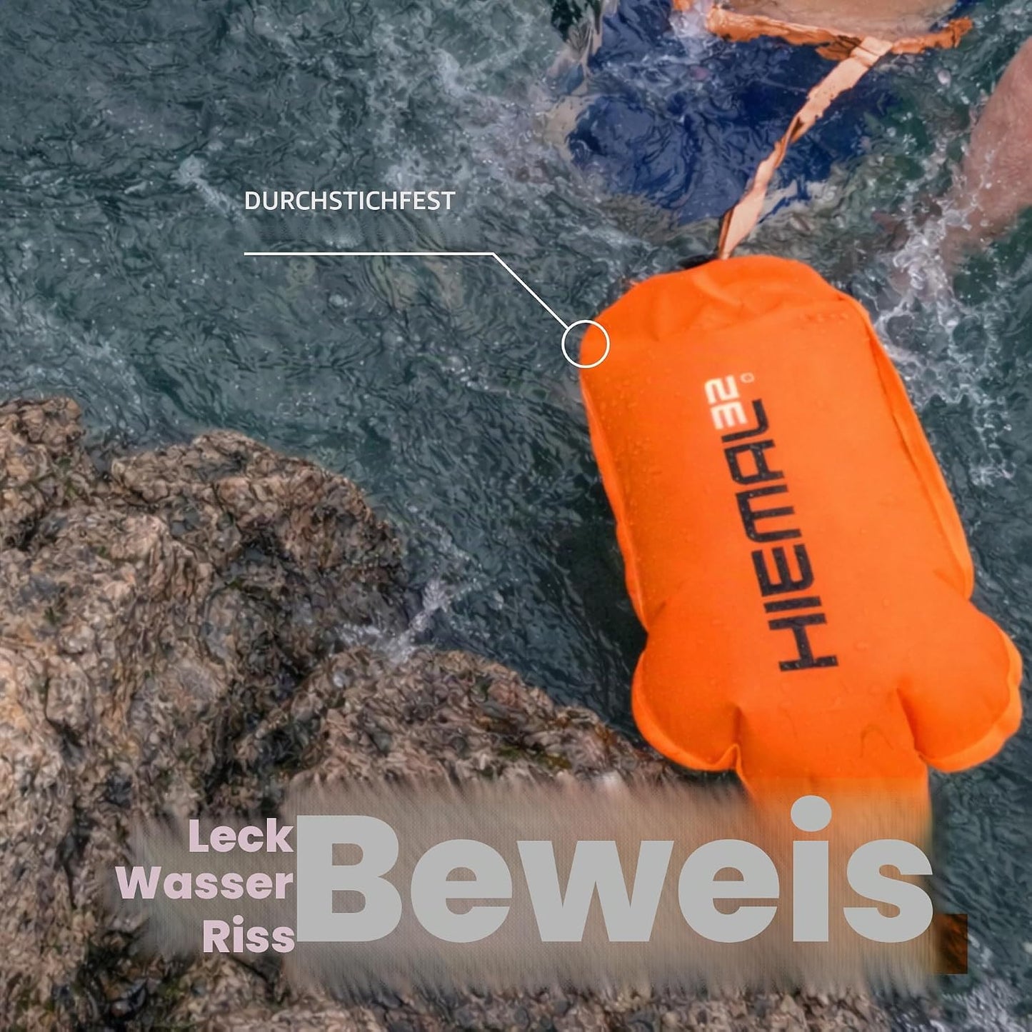 Schwimmboje mit Trockensack, Orange