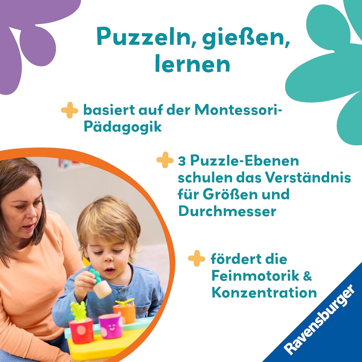 Play+ Puzzle- & Spiel-Set: Meine kleinen Pflanzen – Kinderpuzzle, Pretend Play Set