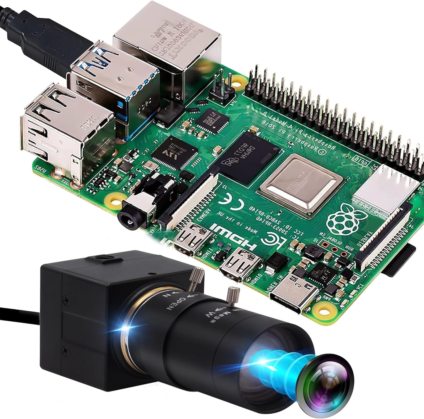 USB Webcam mit Optischem Zoom und Variablen Fokus, 1080P H.264 0.01Lux Webcam