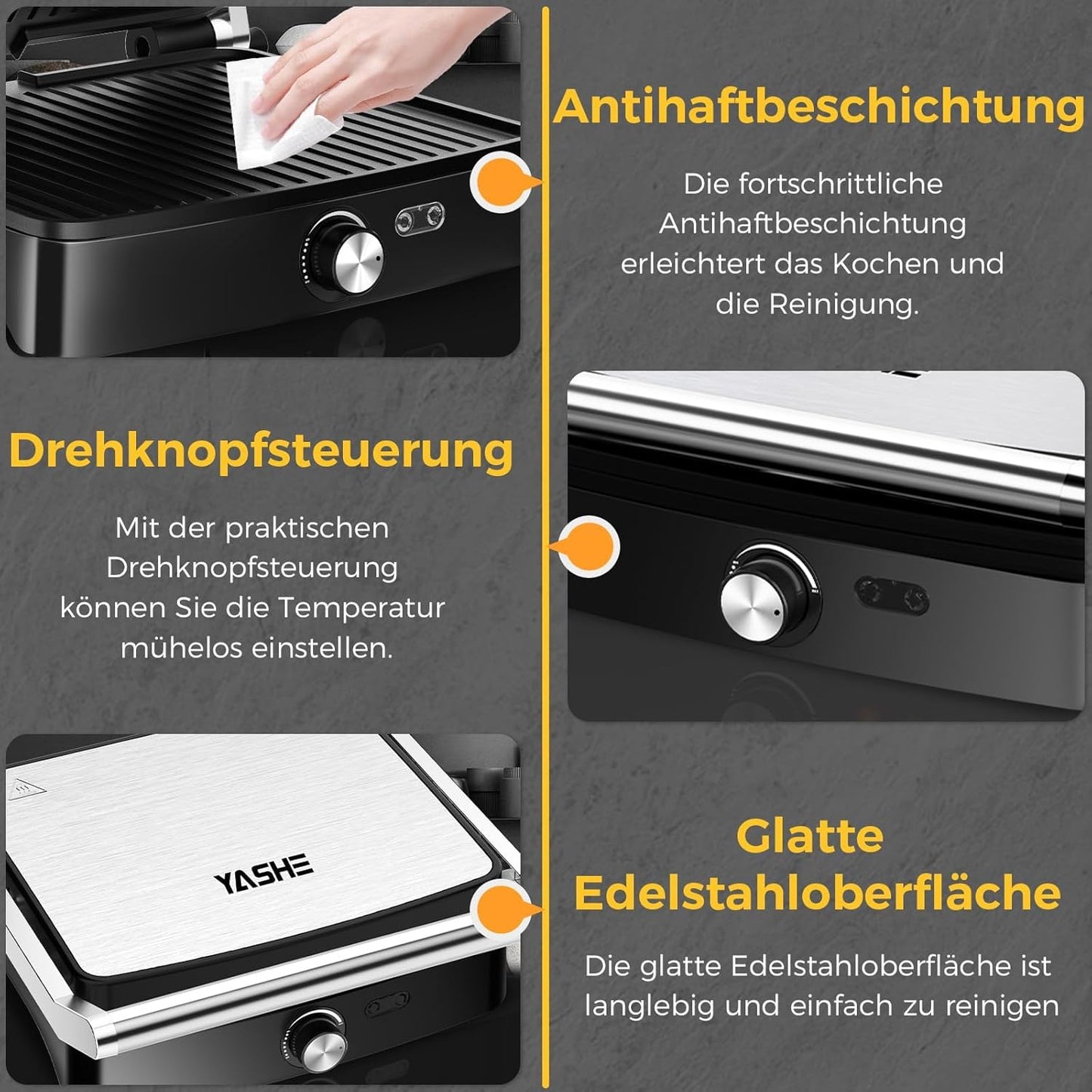 Kontaktgrill mit Temperaturregler, ABC19A