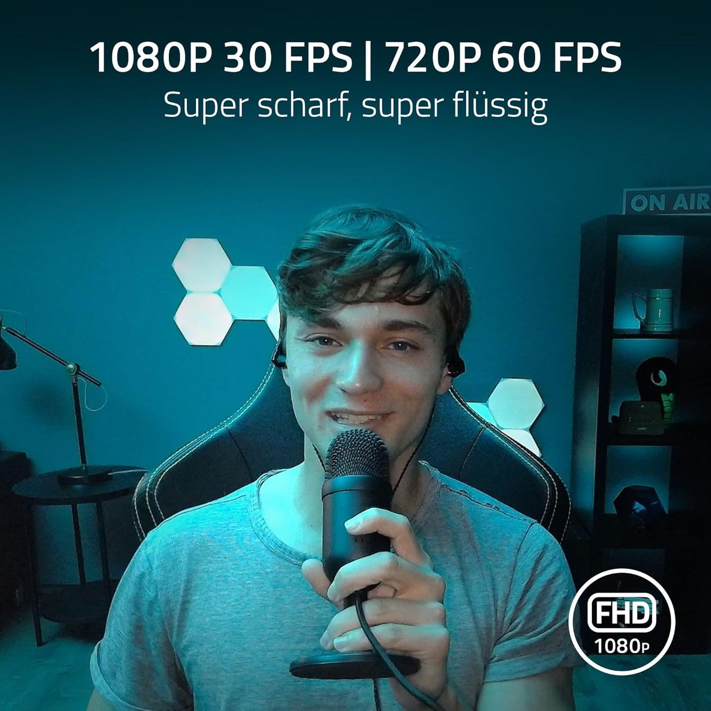 Streaming-Kamera mit Ring-Beleuchtung Kiyo, Kiyo