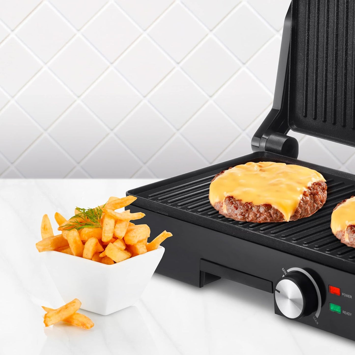 Elektrischer Tischgrill mit Antihaftbeschichtung, Grill 1600W