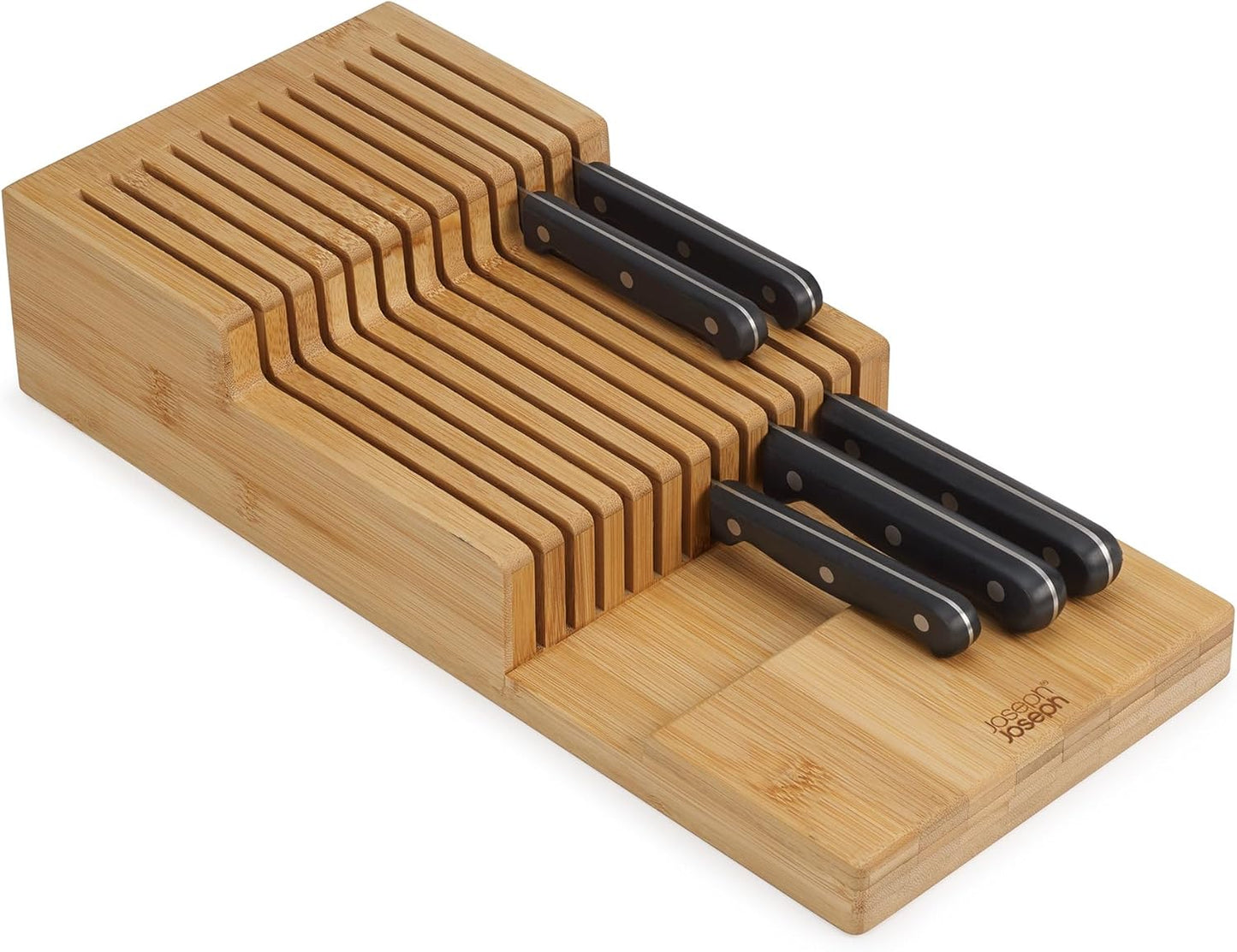 Messer-Organizer für Schubladen (bis zu 12 Messer), Messer-Organizer Gross Bamboo