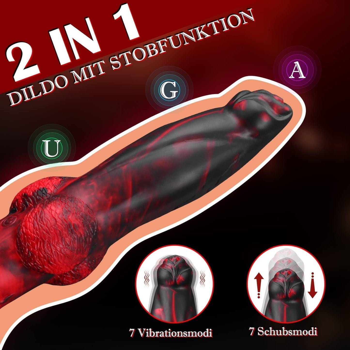 Knoten Vibrator, Schwarz Rot