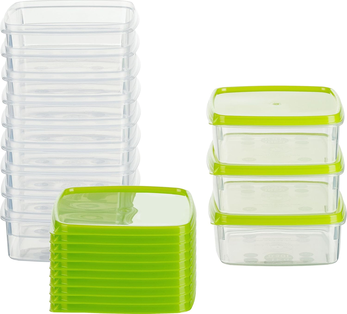12er-Set Gefrierdosen (0,3L) für Mealprep, 0,3l Rechteckig Flach (12 Stk)