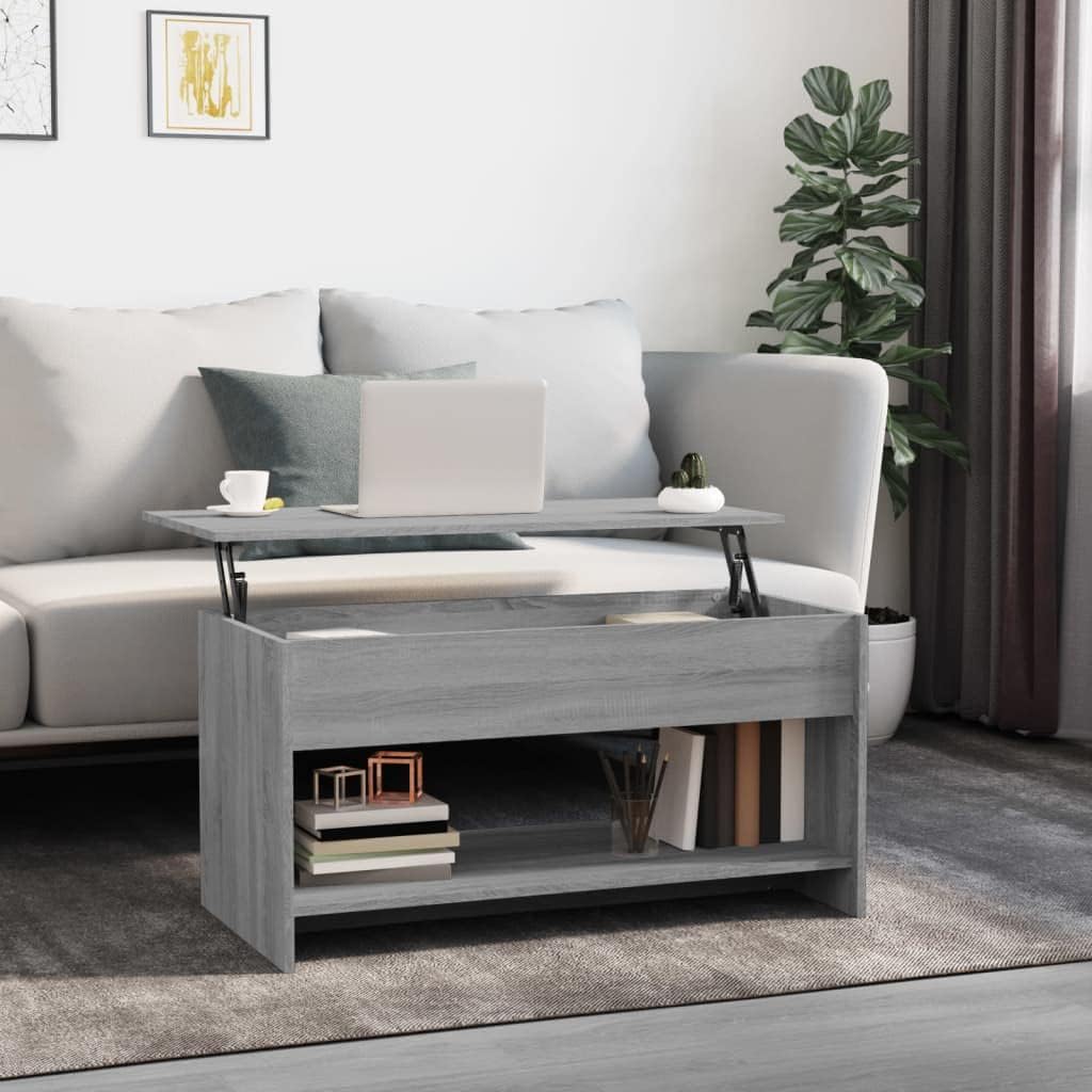 Moderner Couchtisch, Grau Sonoma 102 x 50 x 52.5 cm