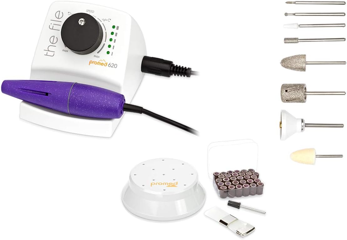 Promed 620 deluxe - elektrisches Maniküre-/Pediküre-Set mit 9 Aufsätzen