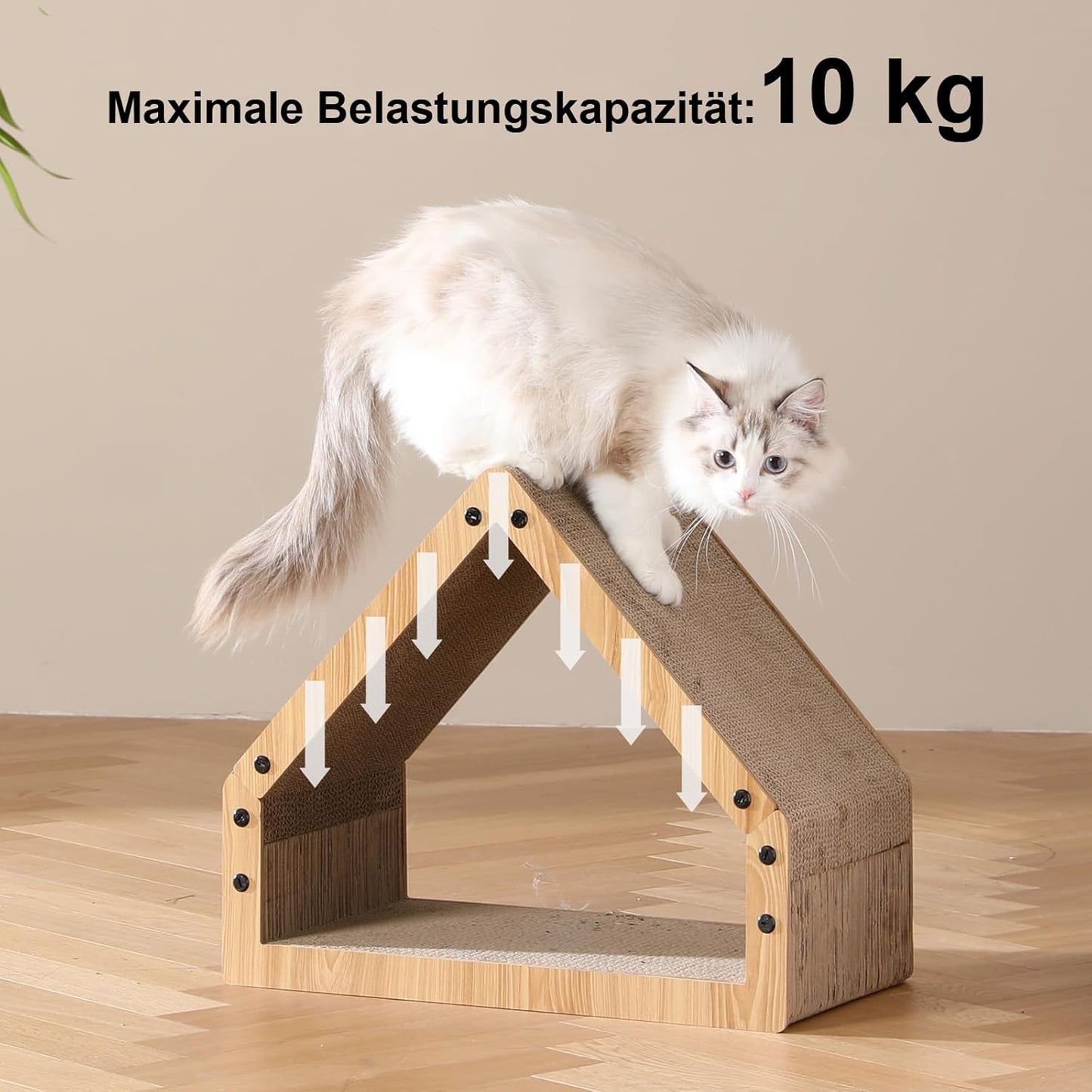 Katzen-Kratzbrett in Hausform, Hausform-Kratzpappe