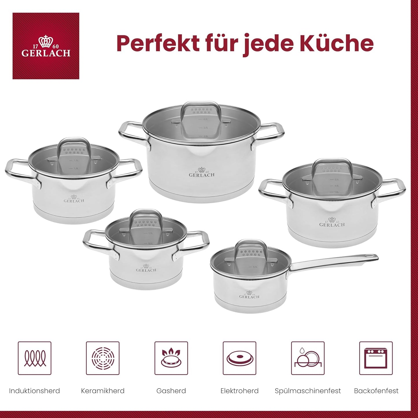 Induktionstopf-Set (5-teilig)