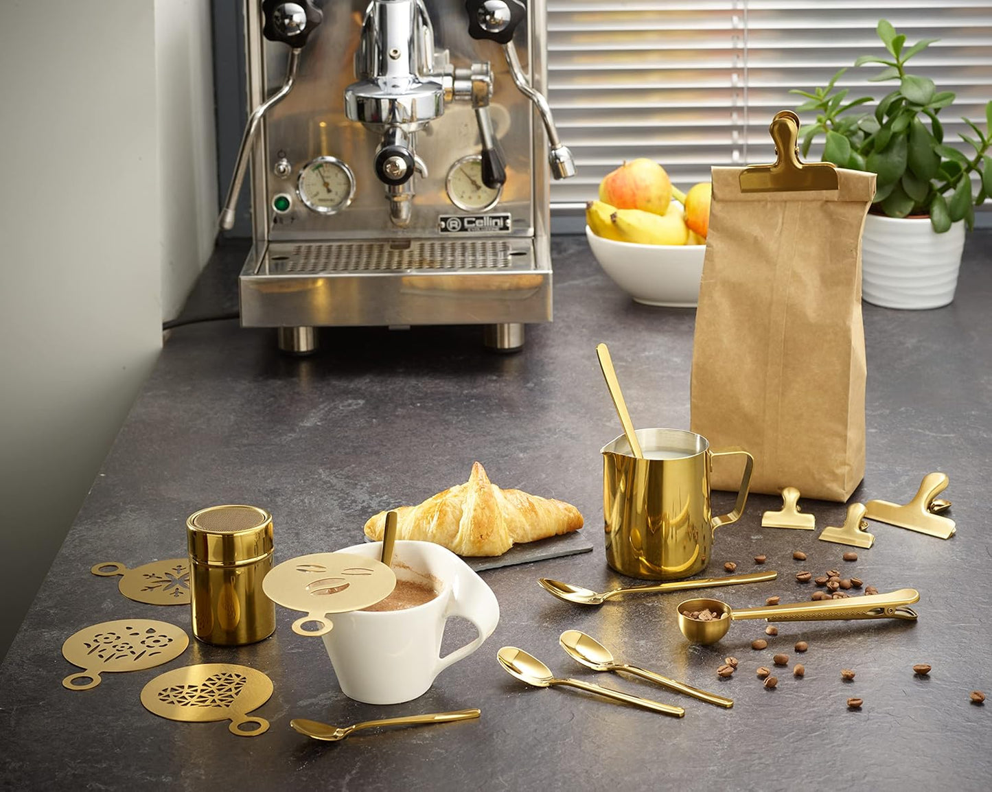 23-teiliges Kaffeezubehör-Set, Gold-edition 350 ml