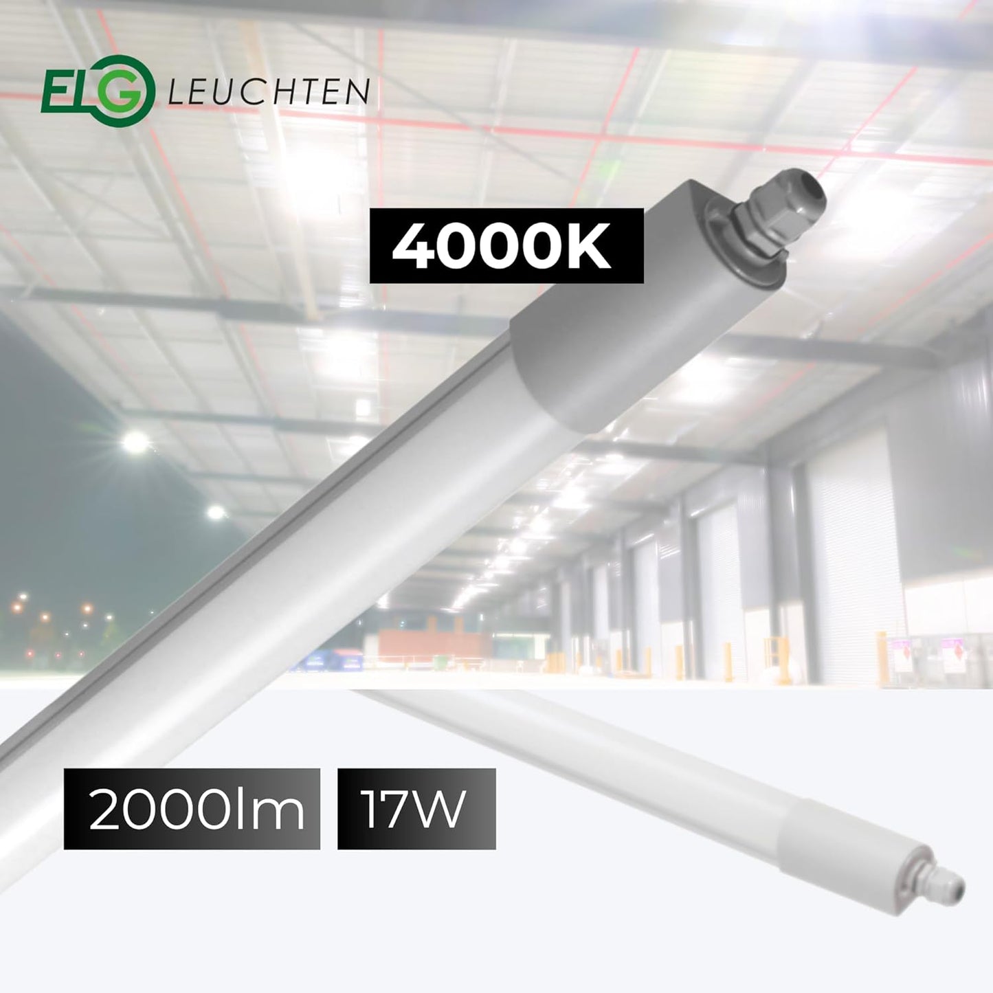 LED Feuchtraumleuchte, 1 Stück/60cm