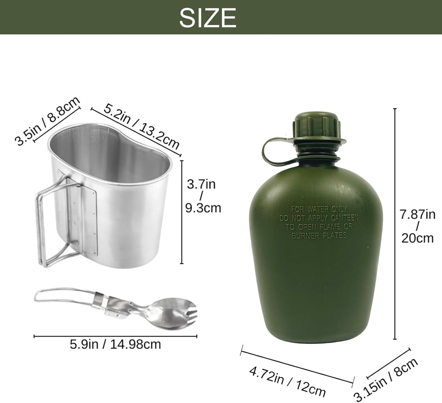 Feldflasche mit Stofftasche, Grün