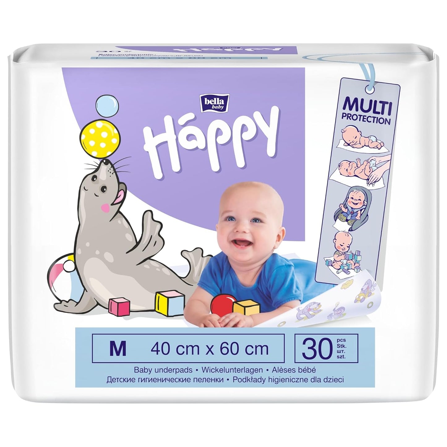 60er-Set Happy Wickelunterlagen, 40x60 cm, 40x60 cm im 2er Pack