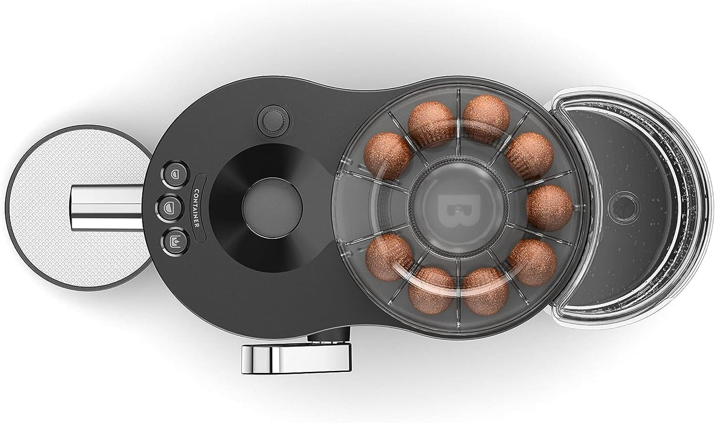 Switzerland Professional CoffeeB Globe Kaffeemaschine mit kompostierbaren Kaffeebällen, Schwarz +90 Bälle LUNGO FORTE