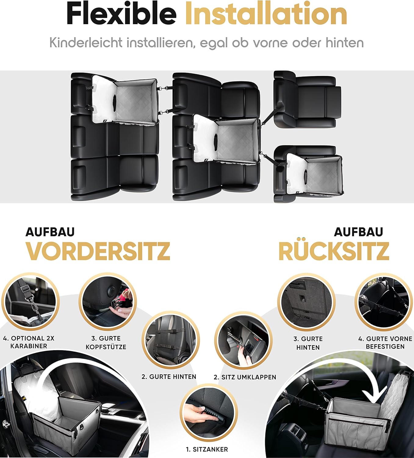 Hundeautositz, Hellgrau