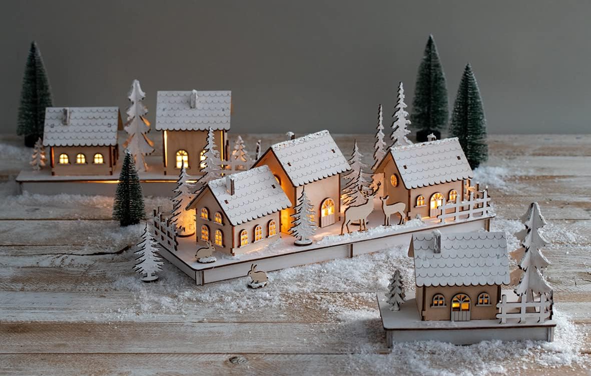 3D-Holzbausatz Winterdorf (84-teilig), Winterdorf