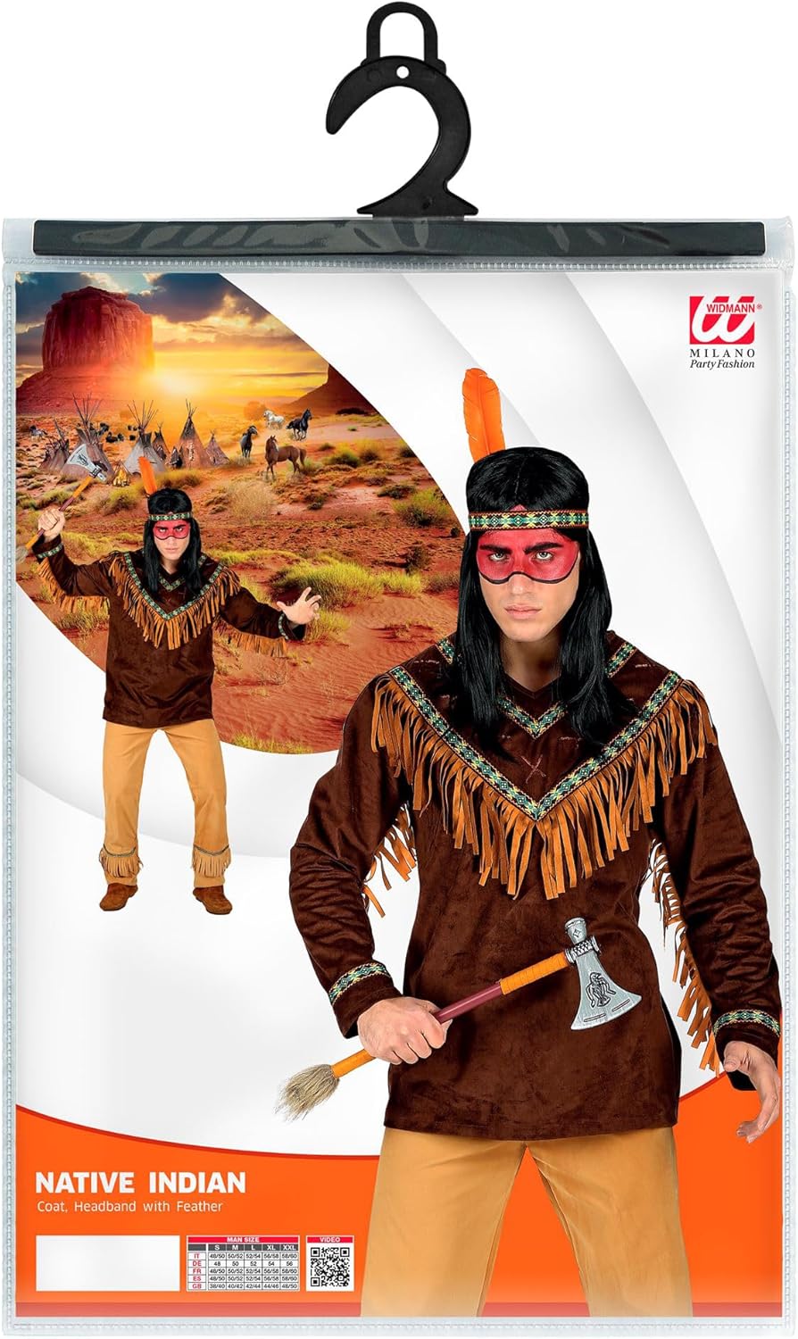 Kostüm Indianer Oberteil, Stirnband mit Feder), S