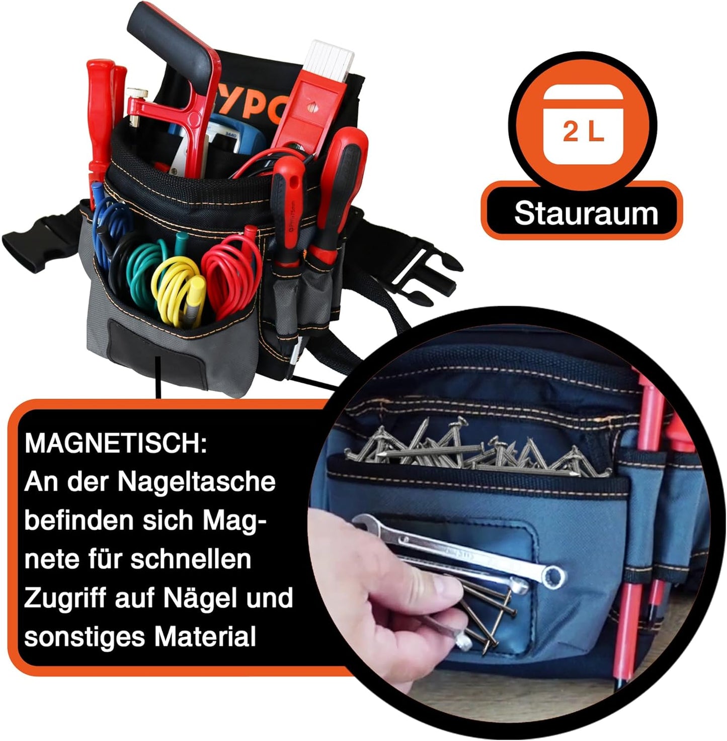 Werkzeug Gürteltasche, Grau