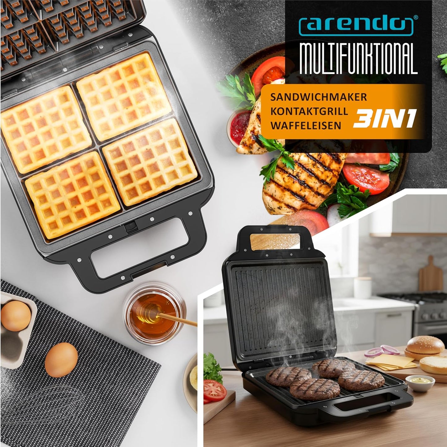 Sandwichmaker mit Waffeleisen-Funktion