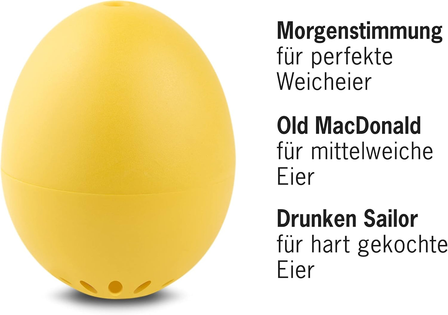Singende Eieruhr zum Mitkochen, 5,1 x 4,5 cm Gelb