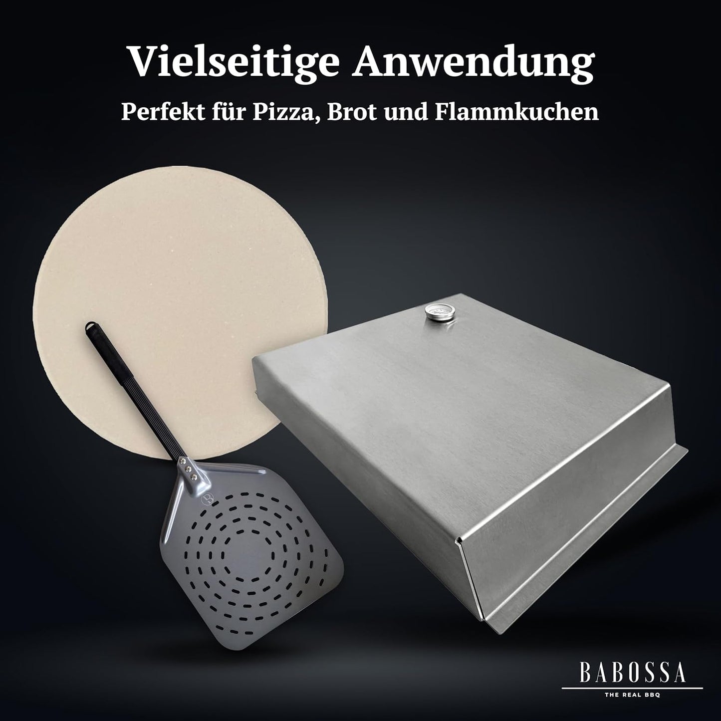 Pizzaset für Grill inkl. Pizzastein & Schieber, Pizzaset Basic