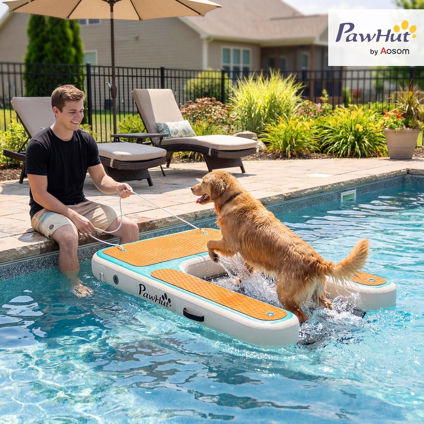 Aufblasbare Hunde-Wasserrampe