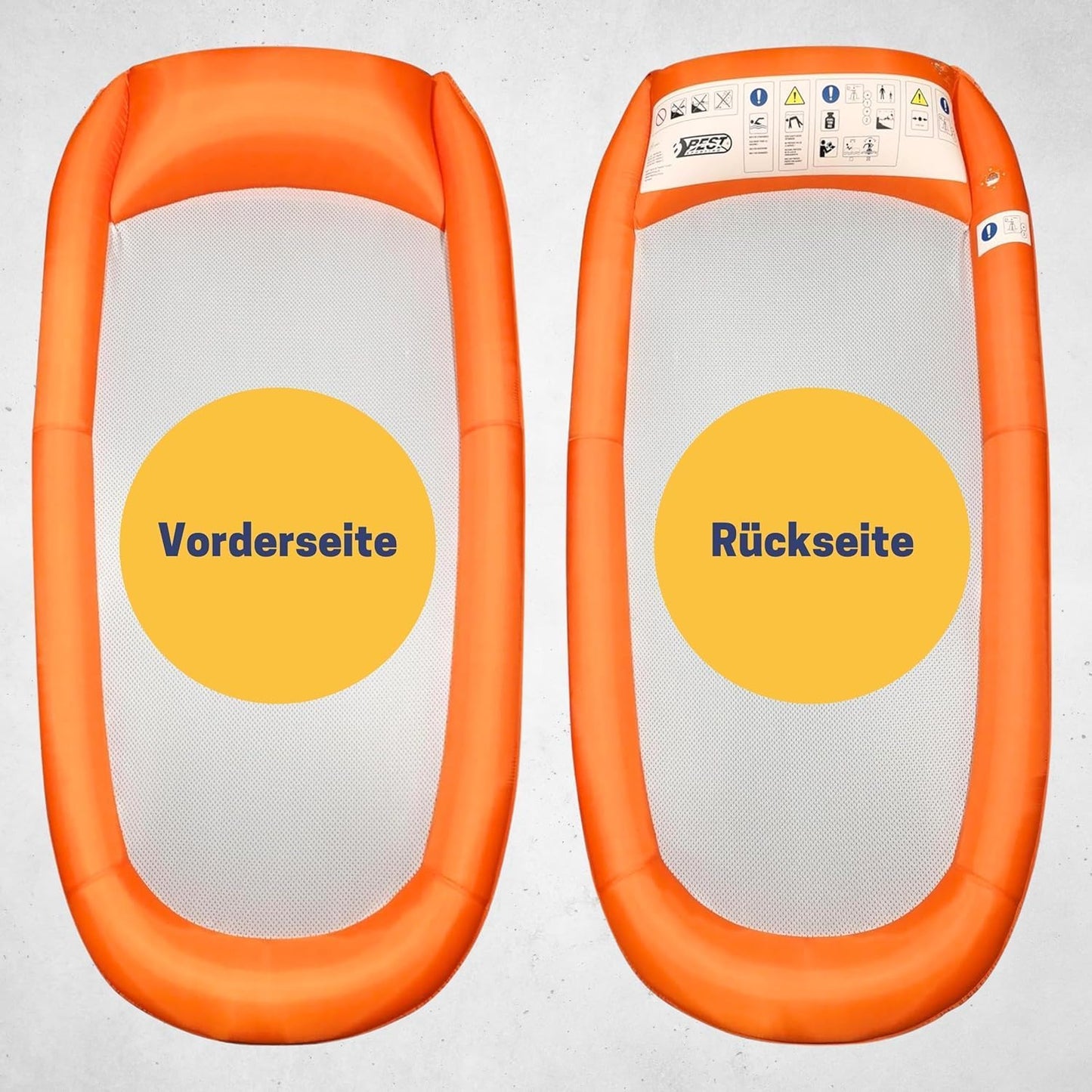 Aufblasbare Wasserhängematte, Orange