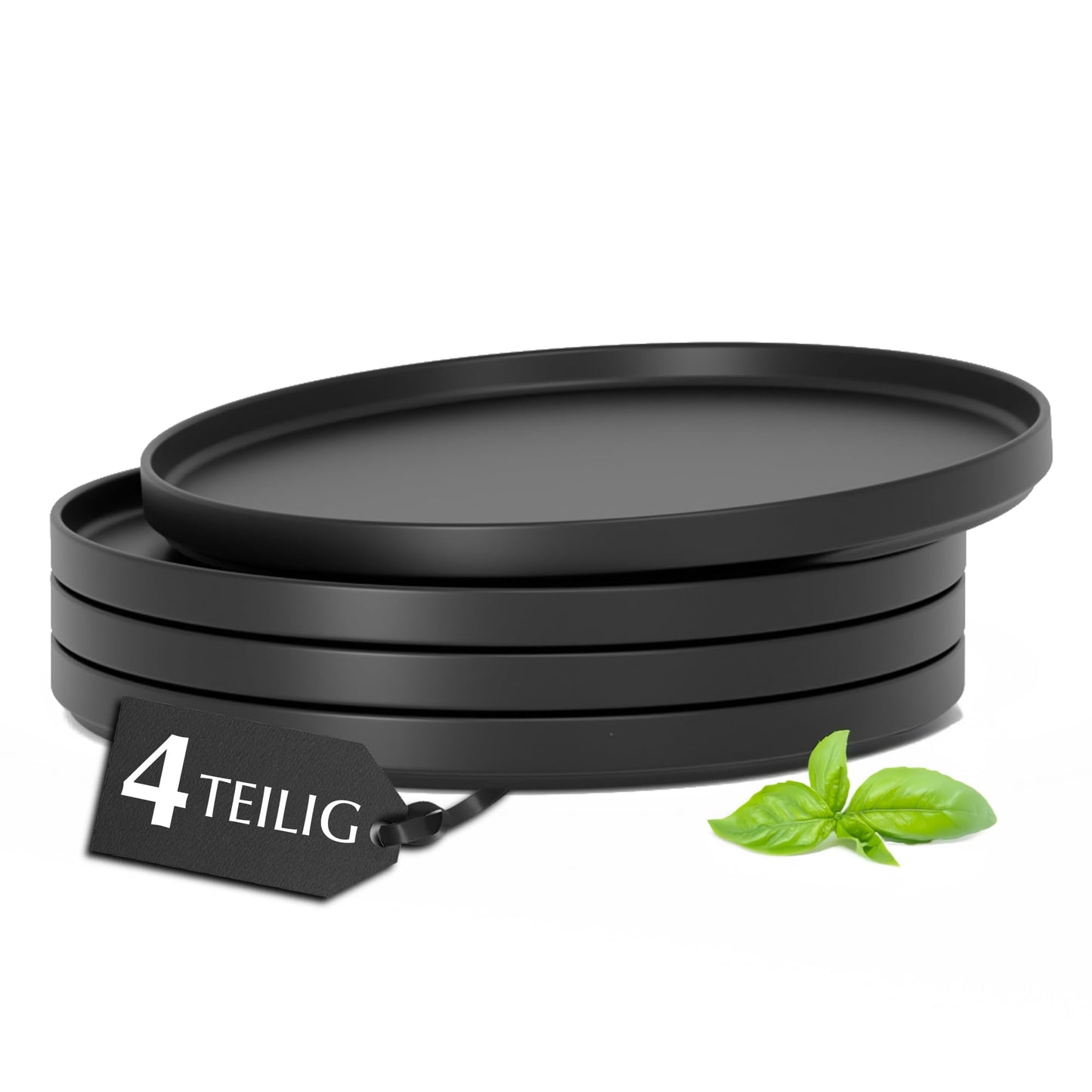 Kuchenteller-Set, Schwarz Kleine Teller (4x)
