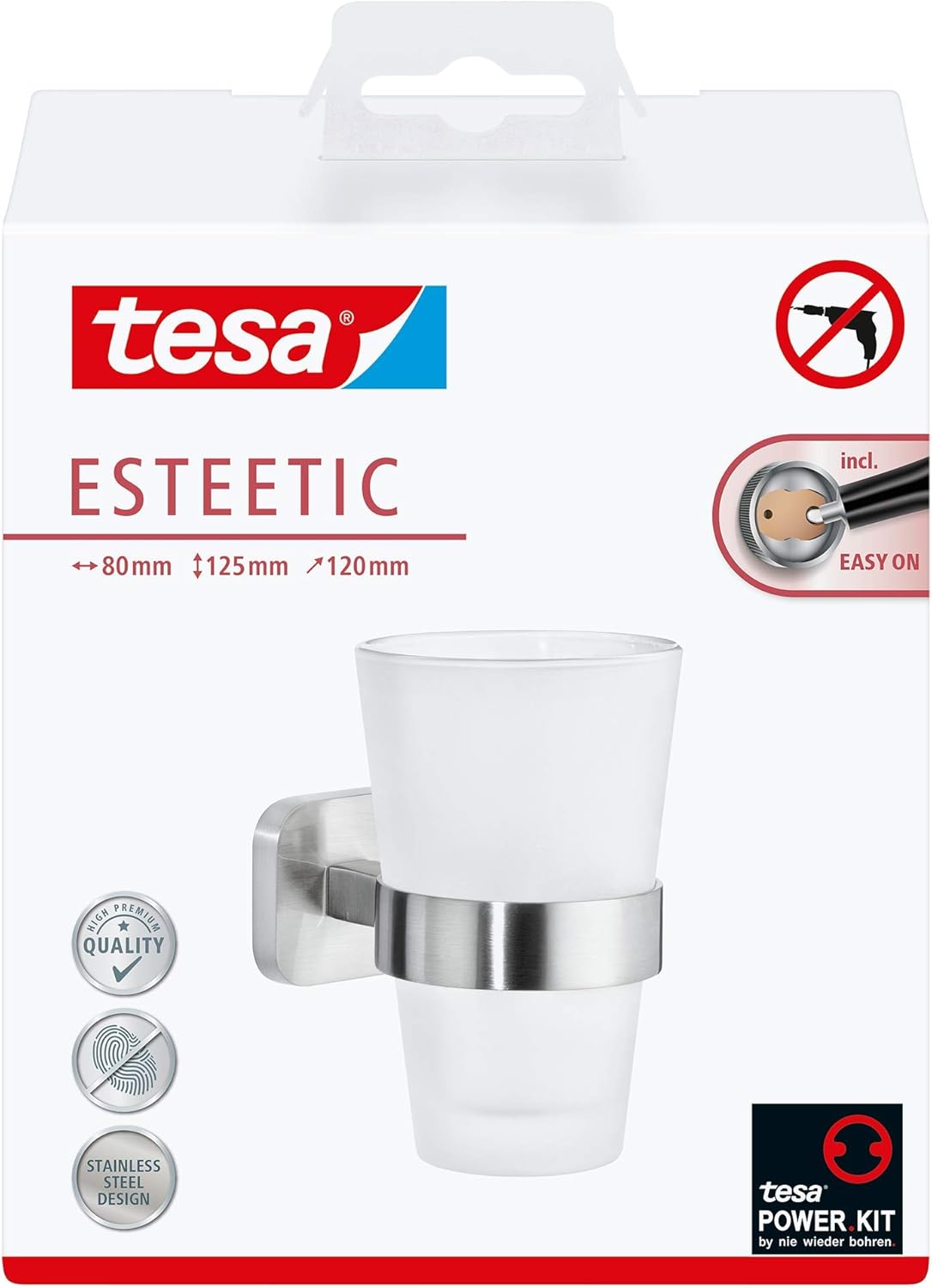 ESTEETIC Zahnputzbecher mit Halterung, Zahnbürstenhalter
