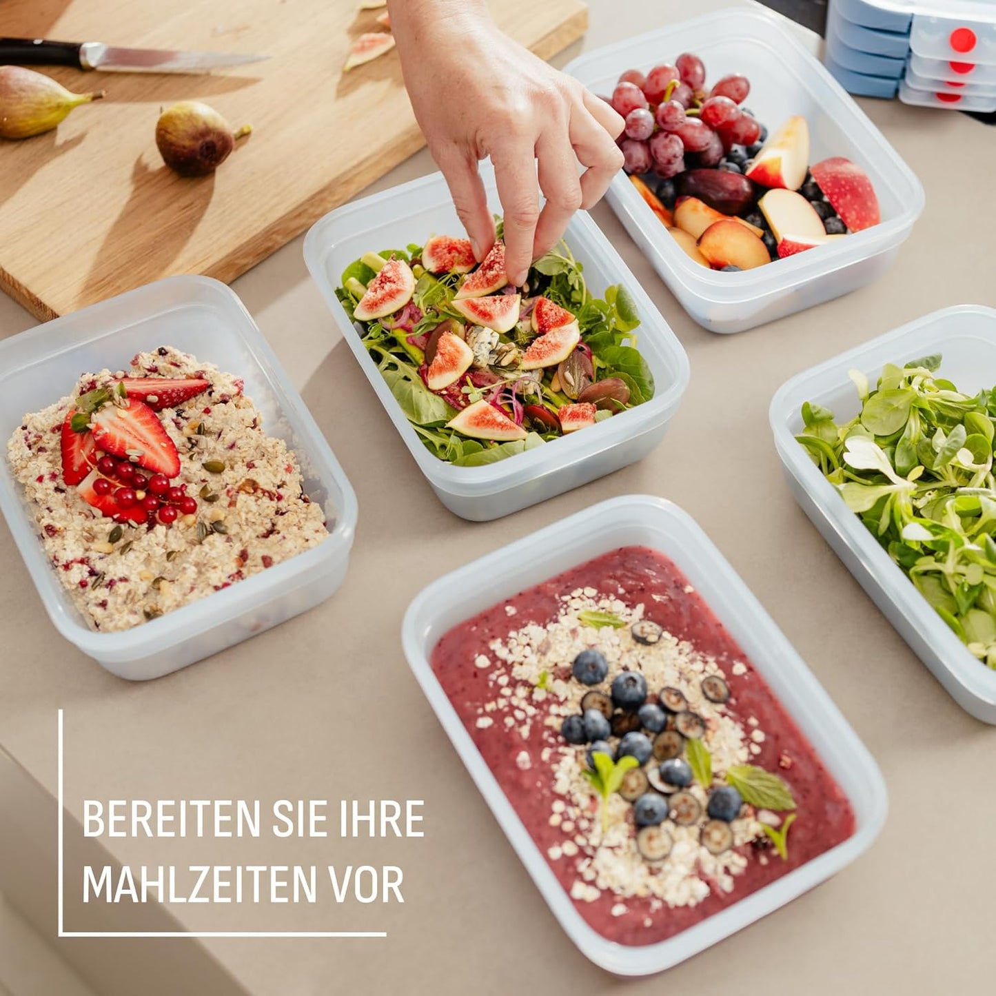 oneClick Frischhaltedosen, Set 5 (1,2L) Violett
