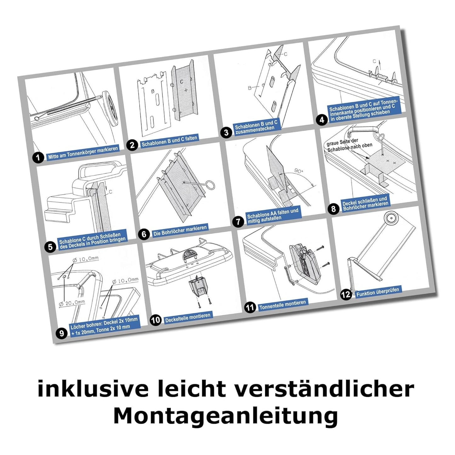 Mülltonne mit Schloss und Haltering, Braun mit Haltering & Schloss