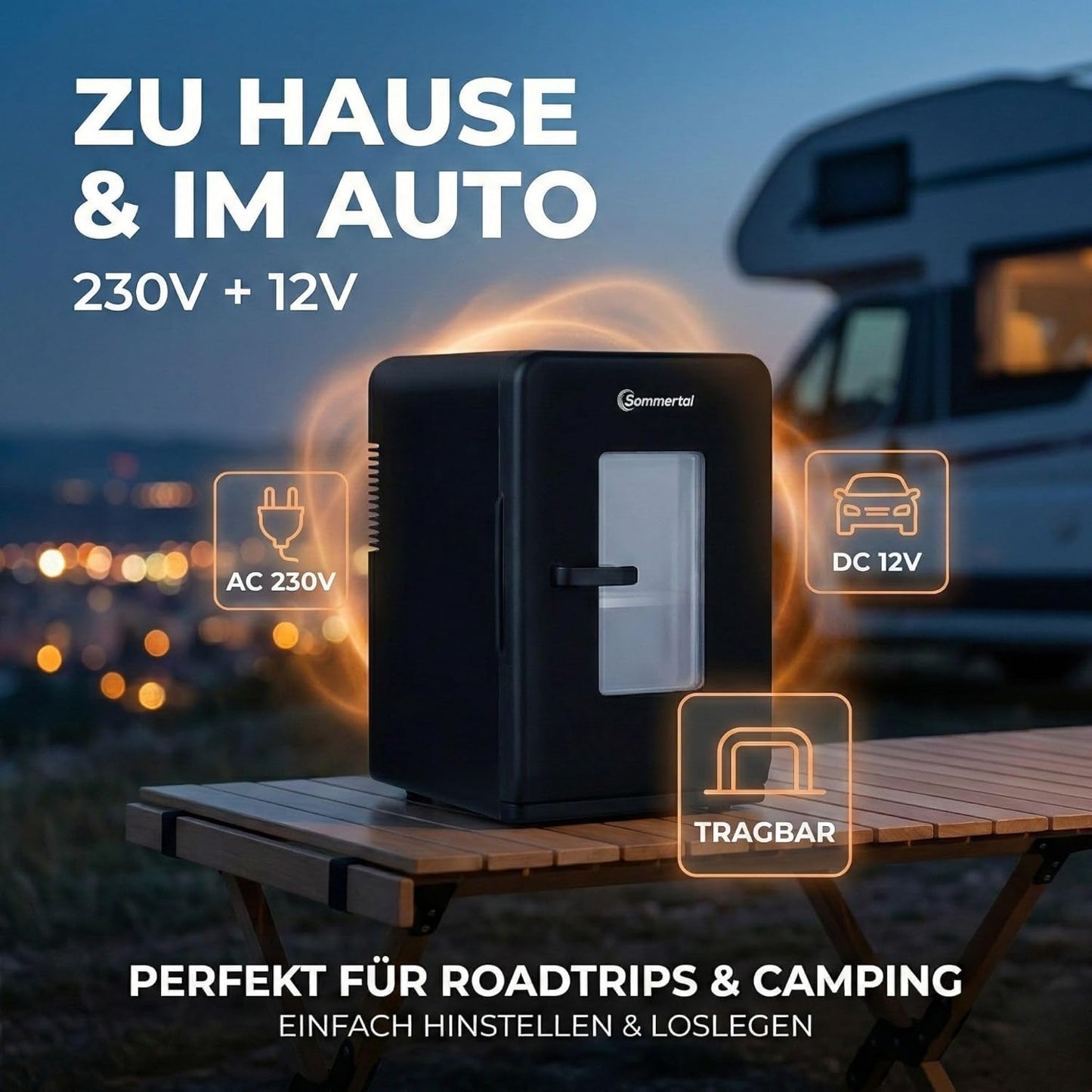 Mini Kühlschrank KS15 15L für Auto und Zimmer