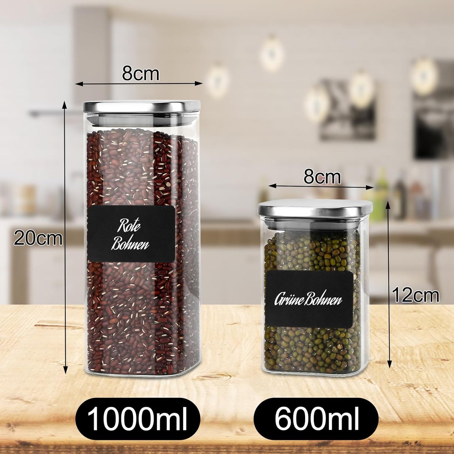 8er Vorratsgläser-Set